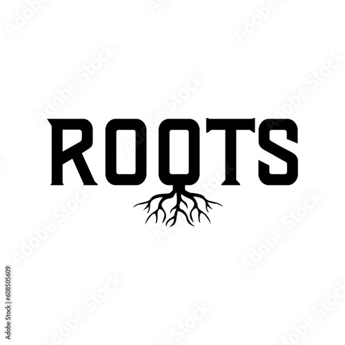 Vintage Retro Roots creeper Logo typography design,template,symbol,vector icon