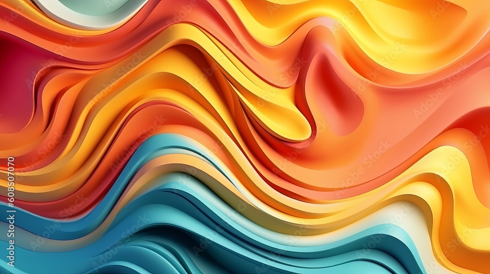 Fototapeta premium A vibrant abstract background with flowing and curvy lines. Generative ai