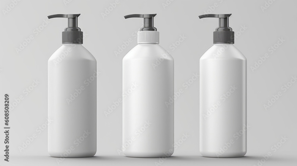 Realistic bottle with dispenser for shampoo soap and cream cosmetics. Generative ai Realistic bottle with dispenser for shampoo soap and cream cosmetics. Generative ai