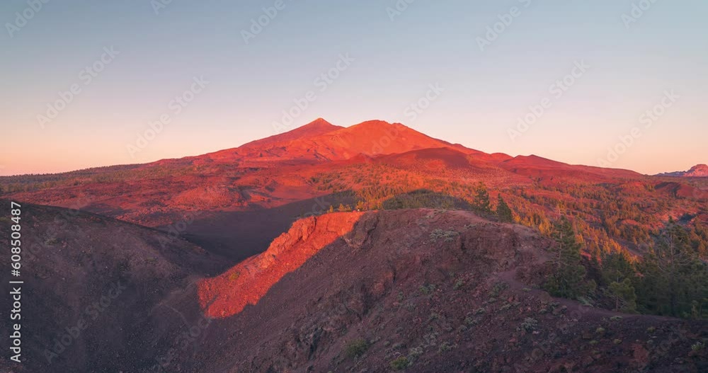 Timelapse volcano Teide shadow at sunset in Tenerife, Spain. Timelapse volcano Teide shadow at sunset in Tenerife, Spain.
