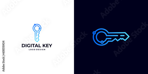 logo for a Web3 Blockchain Development Agency. Digital key logo.