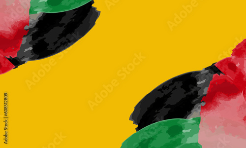 Watercolor stroke for juneteenth background. Vector illustration