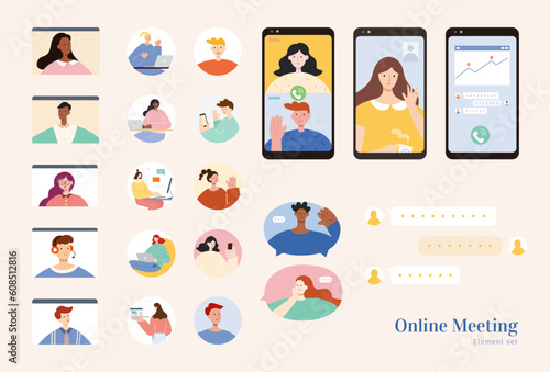 Online meeting element set