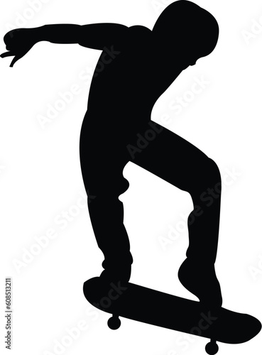 skateboarding silhouette - vector