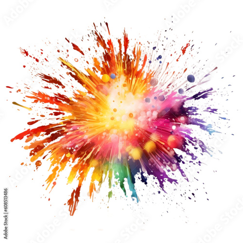 colorful burst isolated in transparent background