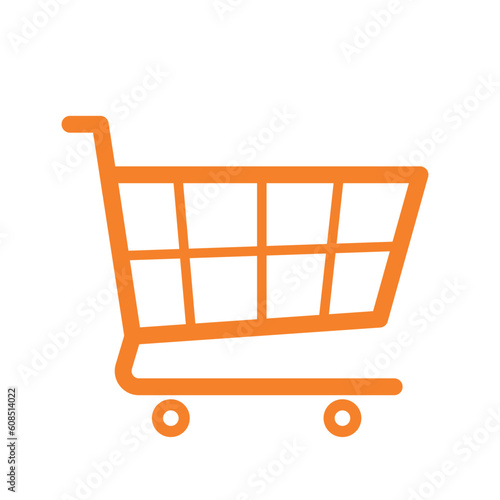 Shopping Cart Trolley in Line Icon Checkout Vector Illustration