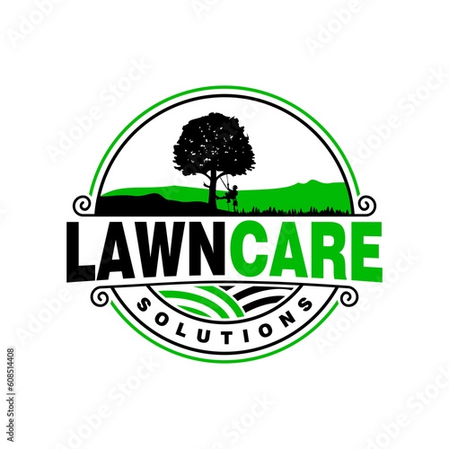 lawn care logo design creative idea vector design inspiration	
