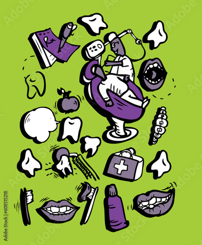 Vector doodly style icon set Medicine Part 1