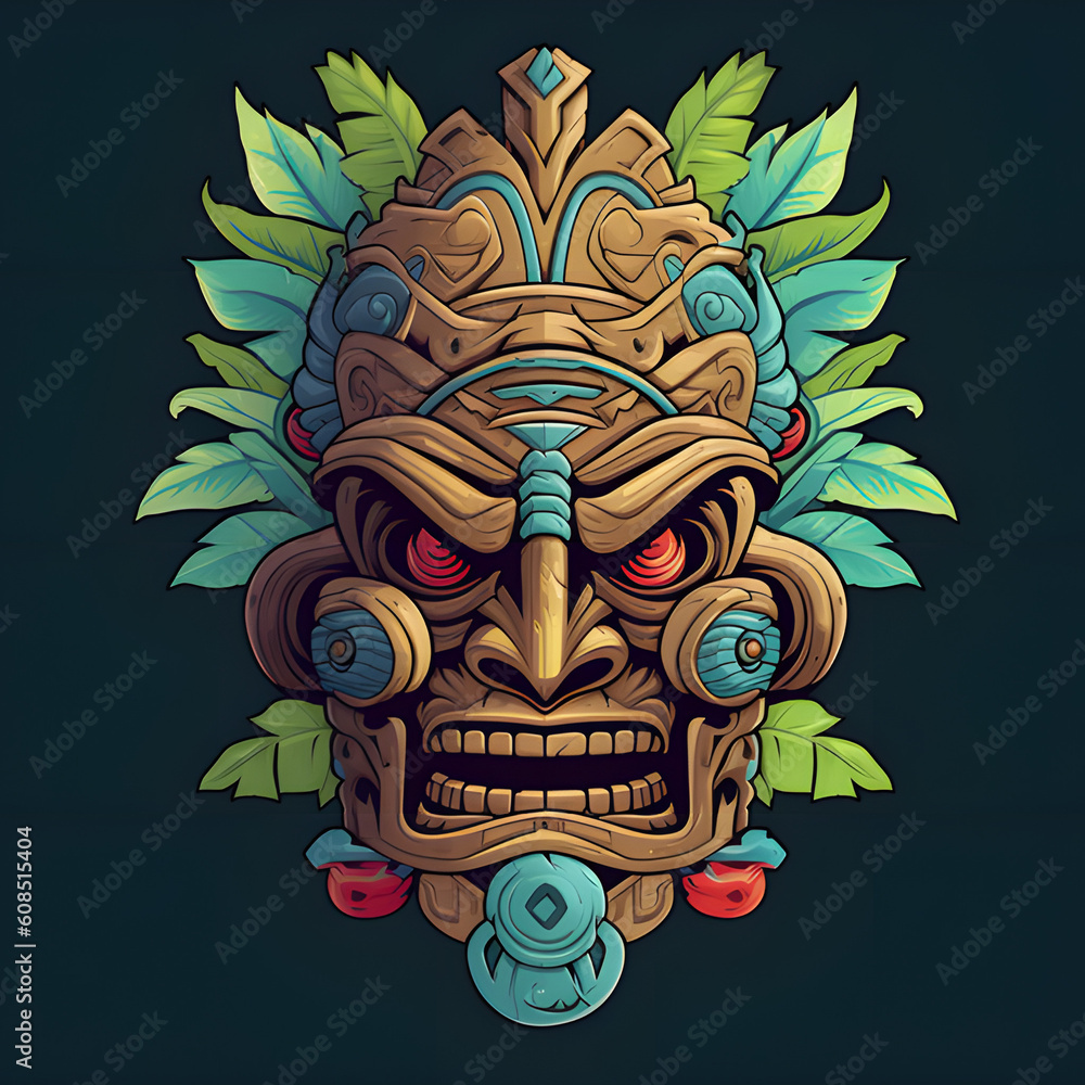 Obraz premium Mayan mask vector art