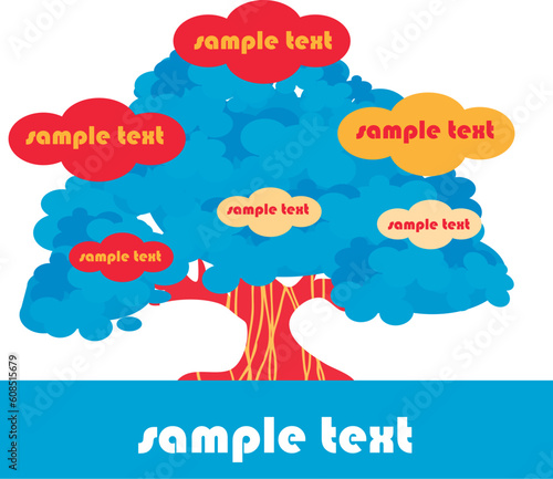 Tree Nature Frame Abstract colorful background Vector card