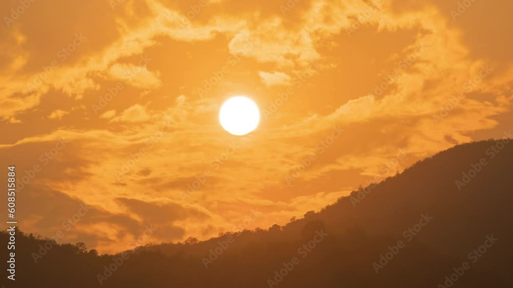 Timelapse of dramatic sunset with orange sky in a sunny day. Timelapse of dramatic sunset with orange sky in a sunny day.