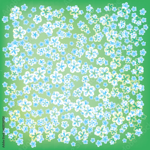 abstract floral background with small flowers on green