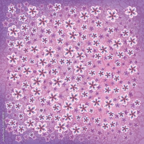 abstract floral background with small flowers on pink