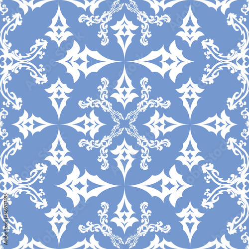 floral victorian seamless pattern, abstract texture; repetitive vector art illustration