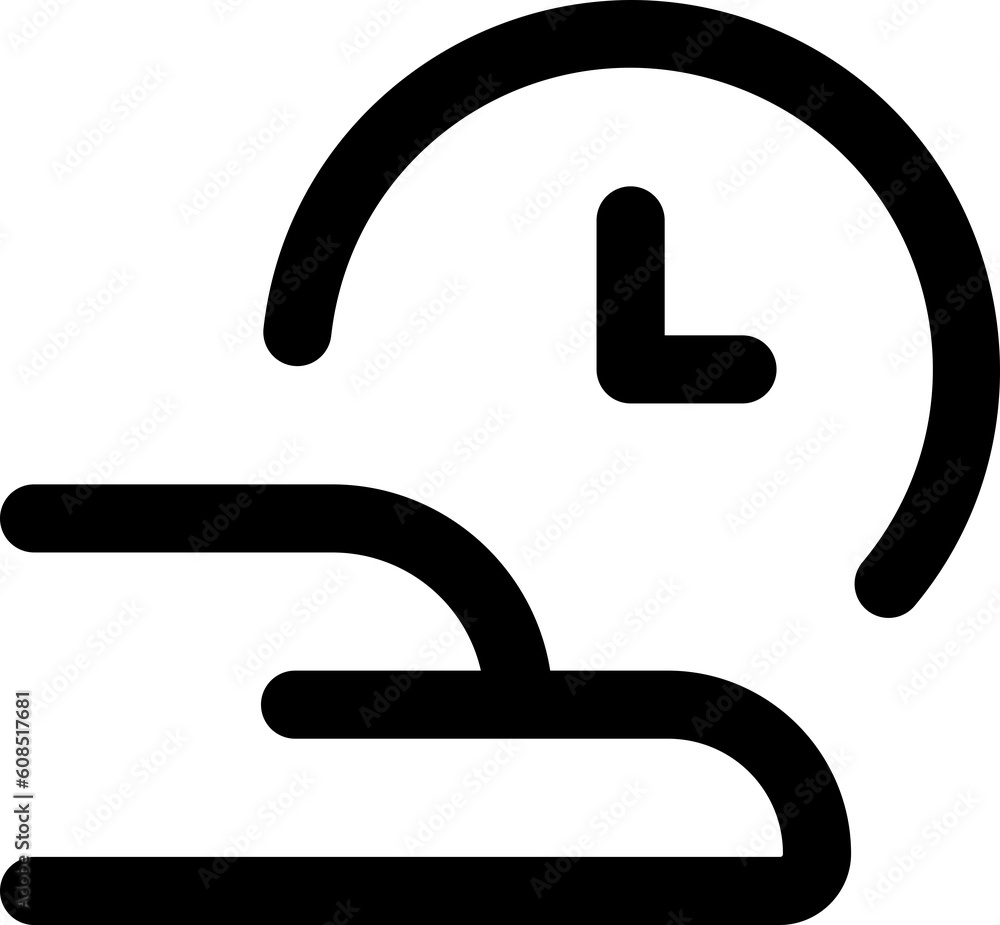 simple interface time clock hand icon illustration in outline style simple interface time clock hand icon illustration in outline style