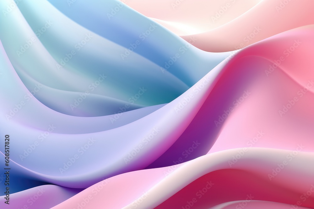 Pastel color dynamic sheets wallpaper. Waves and smooth shapes. Abstract business background. Generative AI Pastel color dynamic sheets wallpaper. Waves and smooth shapes. Abstract business background. Generative AI