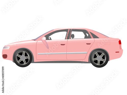 pink auto against white background  abstract vector art illustration