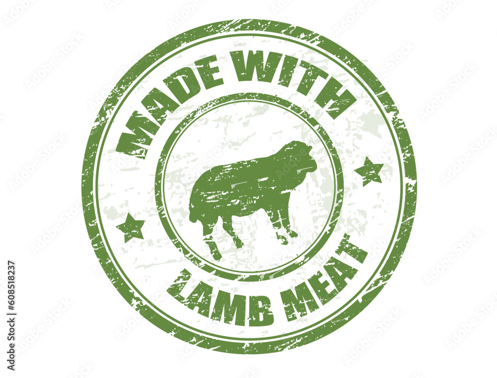 grunge office rubber stamp with the lamb and the text made with lamb meat written inside the stamp grunge office rubber stamp with the lamb and the text made with lamb meat written inside the stamp
