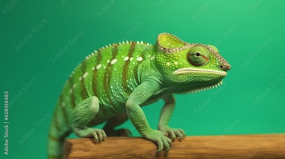 A lizard basking on a branch in its natural habitat. Generative ai A lizard basking on a branch in its natural habitat. Generative ai