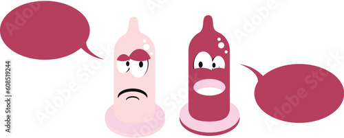 funny condoms pink and blue explaining