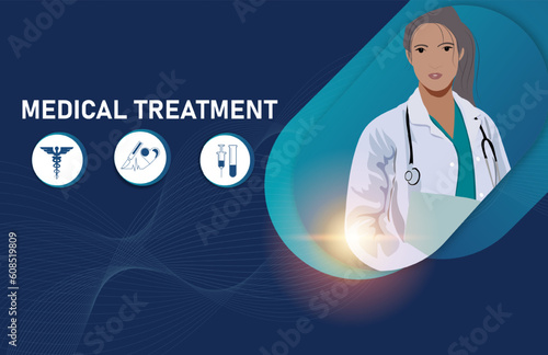  Abstract modern background for medical treatment. Medical science in the hospital.