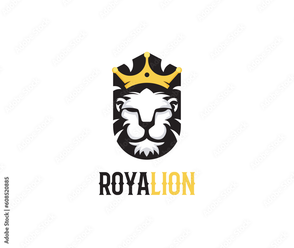 Royal Lion logo design sign	