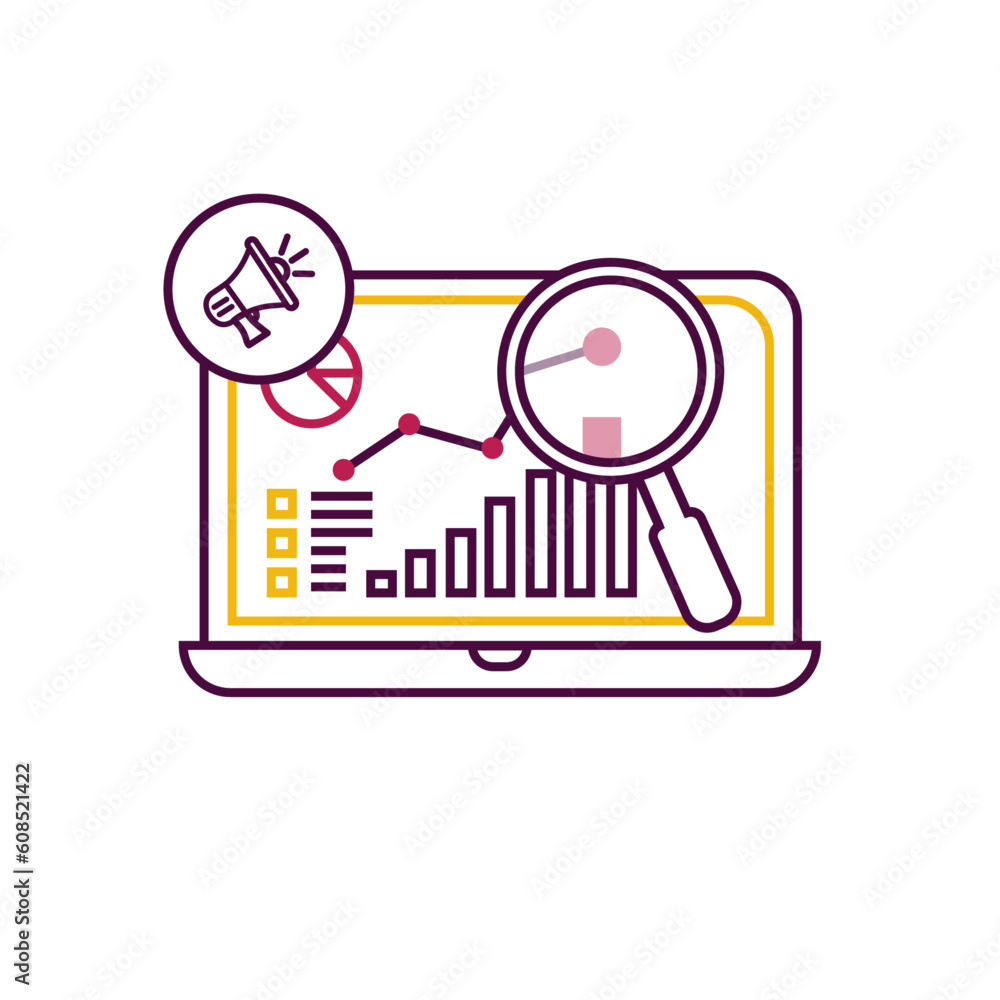 Campaign analytics outline Icon Design. Campaign analytics outline Icon Design.