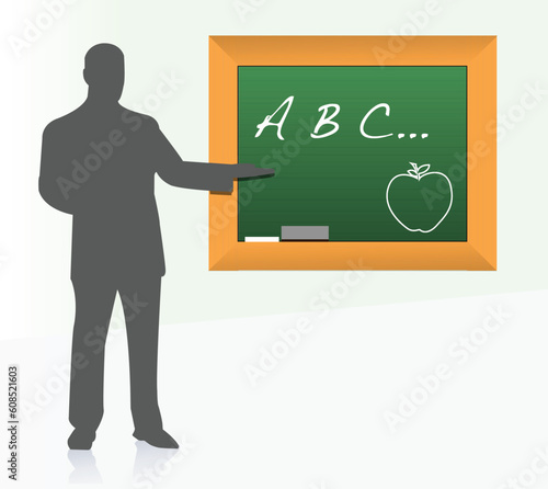 school teacher class illustration design