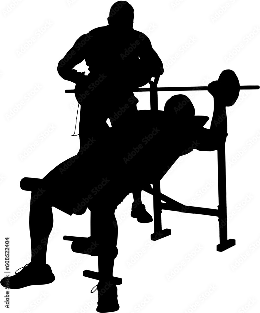 Digital png silhouette image of people lifting barbell on transparent ...
