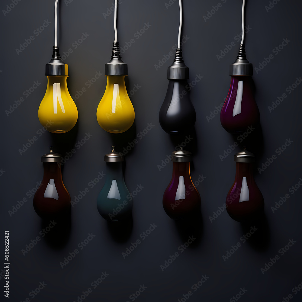 light bulbs on black background, design, technology light bulbs on black background, design, technology