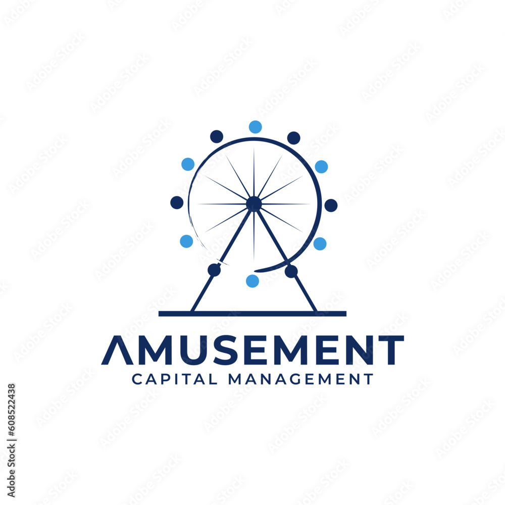 Fototapeta premium Modern logo combination of amusement and circle graphics. Very suitable for use for company management