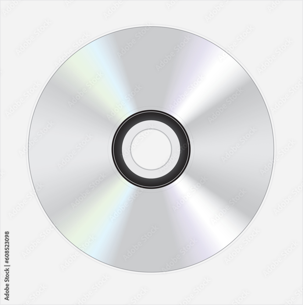 silver dvd disc on white background