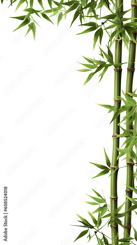 verdant bamboo shoots as a frame border, isolated with negative space for layouts verdant bamboo shoots as a frame border, isolated with negative space for layouts