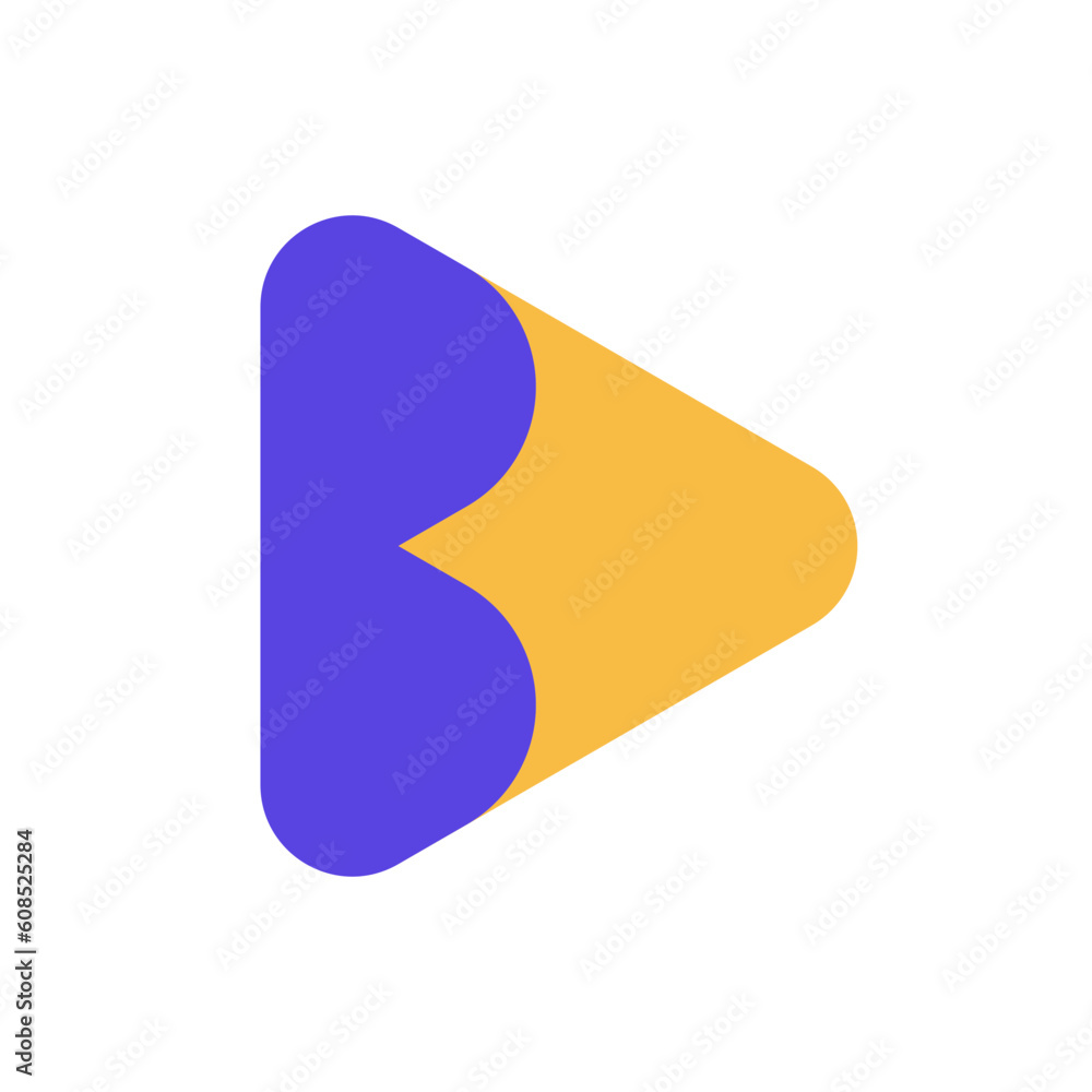 Letter B play media modern logo design