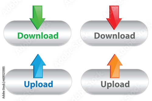 Vector set for download and upload icons for web usage