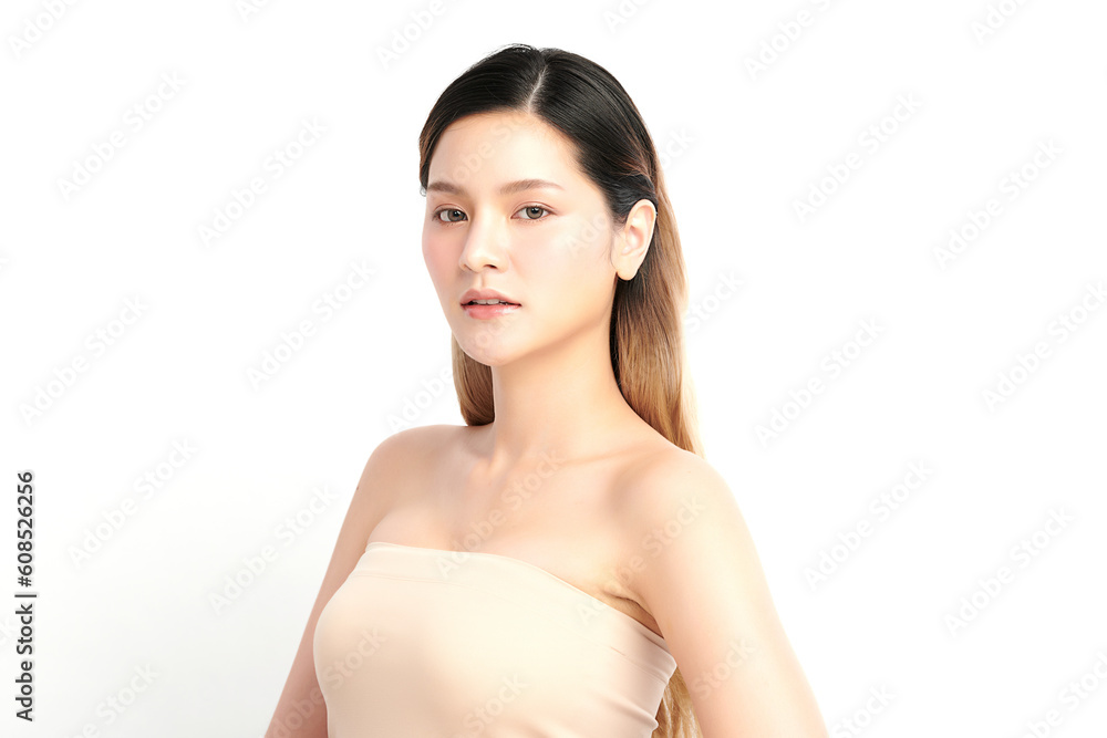 Beautiful young asian woman with clean fresh skin on white background, Face care, Facial treatment, Cosmetology, beauty and spa, Asian women portrait. Beautiful young asian woman with clean fresh skin on white background, Face care, Facial treatment, Cosmetology, beauty and spa, Asian women portrait.