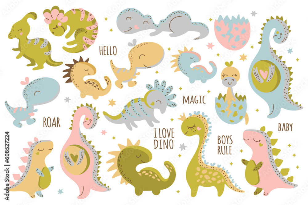 Obraz premium pattern with funny dino