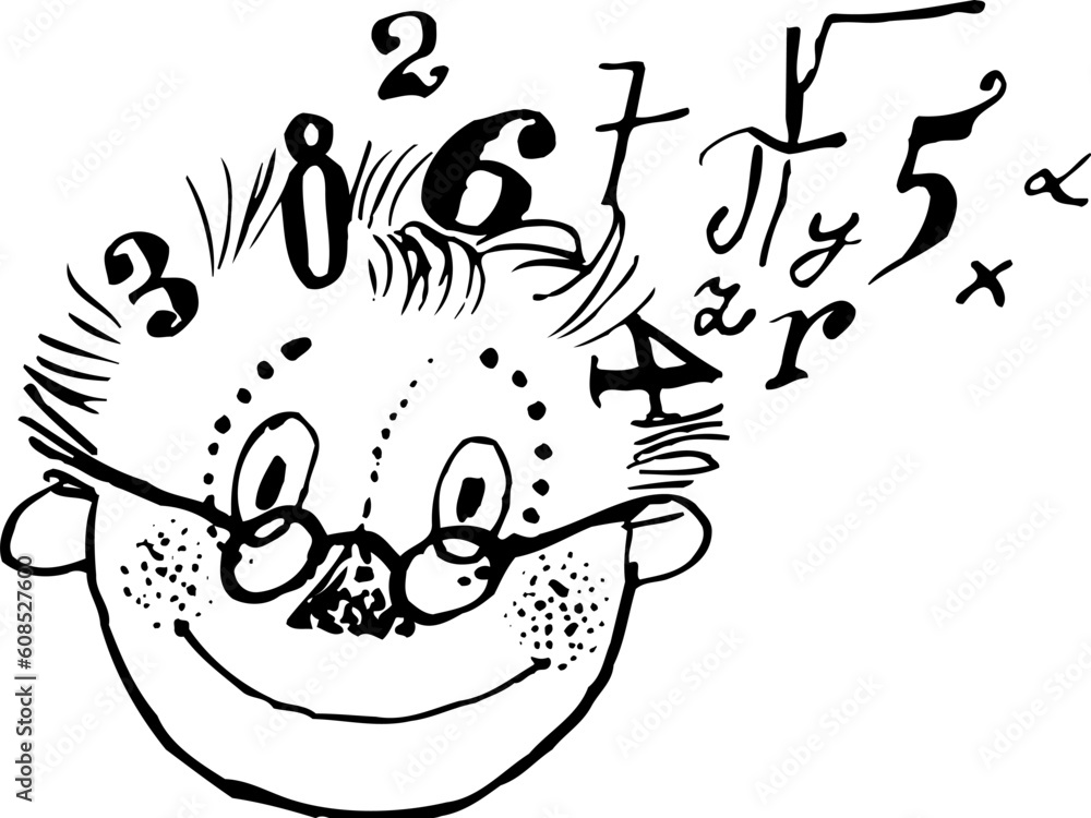 Obraz premium Head of thinking man