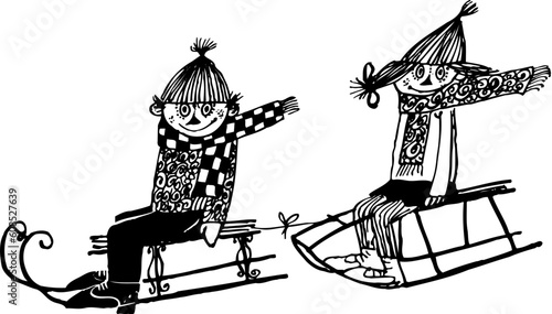 Children sledging