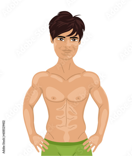 Illustration sexy guy isolated - vector