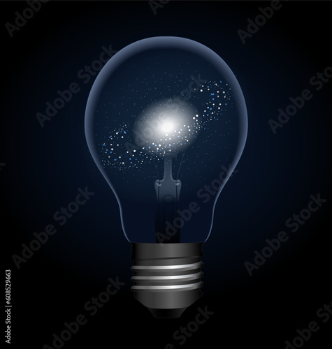 Shining galaxy and stars in the bulb