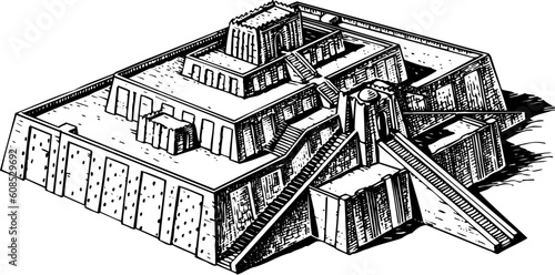 Ziggurat isolated on white