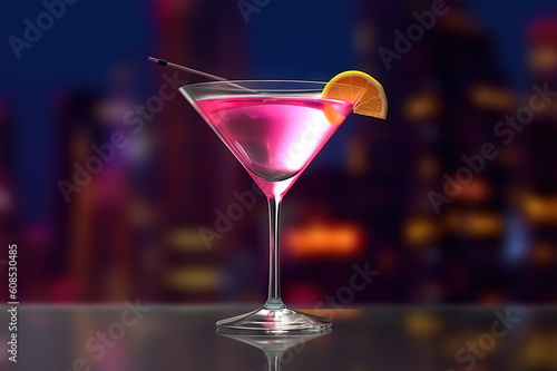 Classic Cosmopolitan A Timeless Glass of Elegance and Style for Cocktail Enthusiasts. created with Generative AI