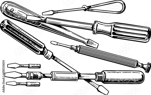 Screw-drivers isolated on white