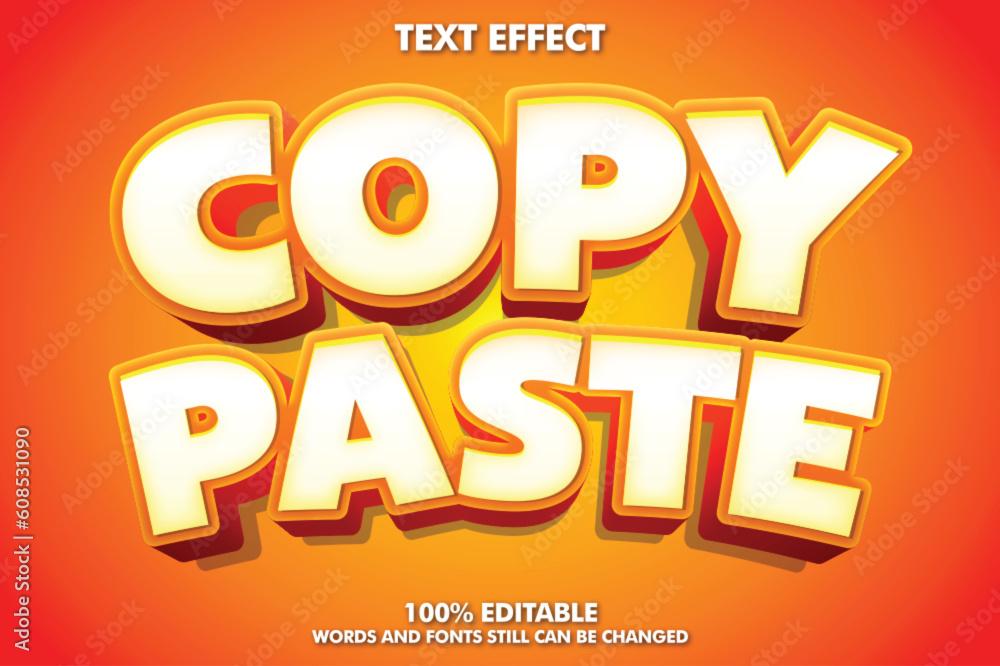 Obraz premium COPY PASTE text effect editable text style