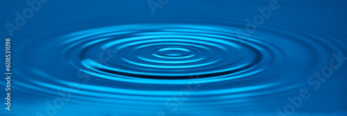 Blue background smooth circles on the water.