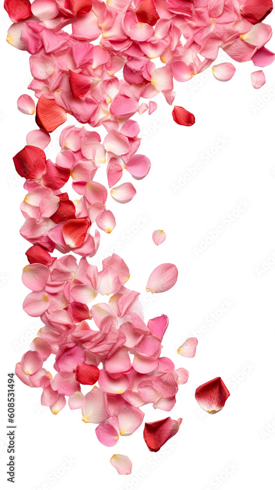fragrant rose petals as a frame border, isolated with negative space for layouts fragrant rose petals as a frame border, isolated with negative space for layouts