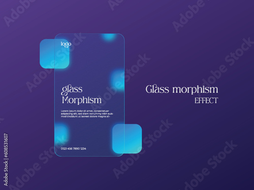 glass morphism effect with gradient color background