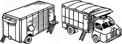 Two truck isolated on white