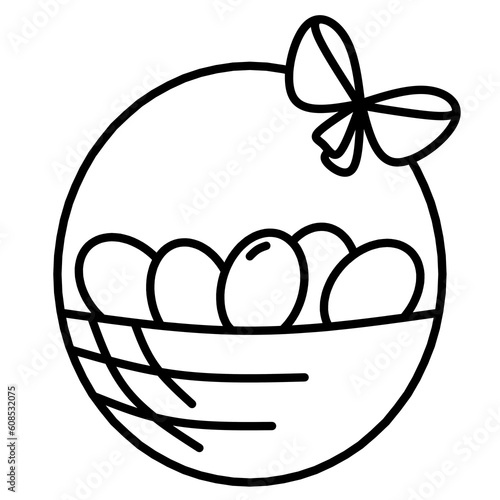 Easter egg in basket